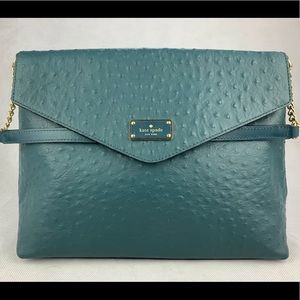 NWOT Kate Spade Lena Ostrich Envelope Shoulder Bag